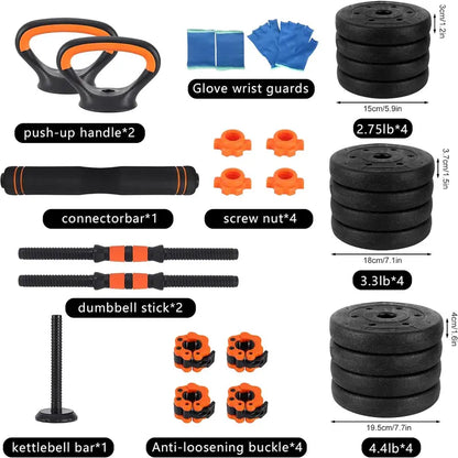 Adjustable Dumbbell Set - 44Lbs Weight for Versatile Indoor Workouts, Ideal for Dumbbell and Barbell Exercises