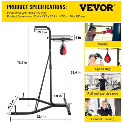 brand Free Standing Punching Bag Stand, Unisex Boxing Set, Foldable Single Station Heavy Bag Stand, Punching Ball, Boxing Punching Speed Ball, Boxing Bag with Boxing Rack, for Training